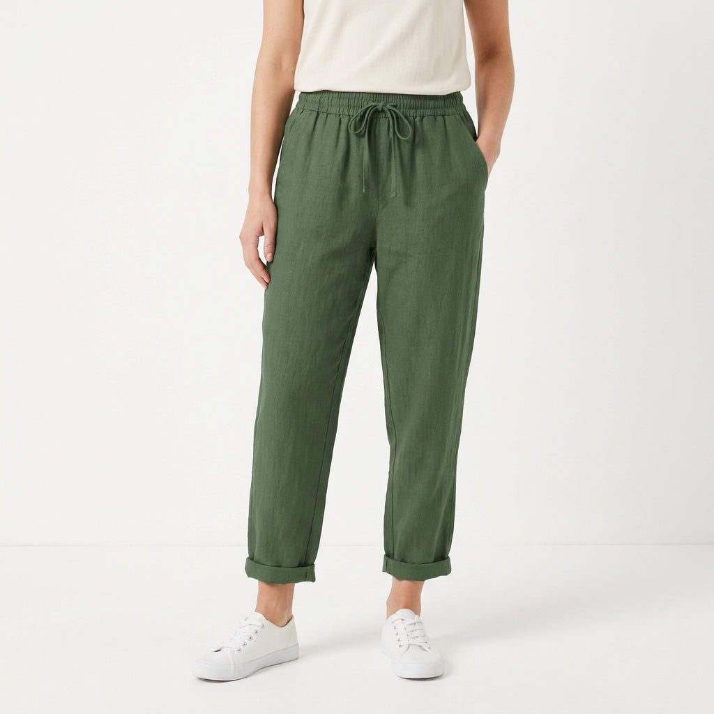 Straight Leg High Waist Pants For Women