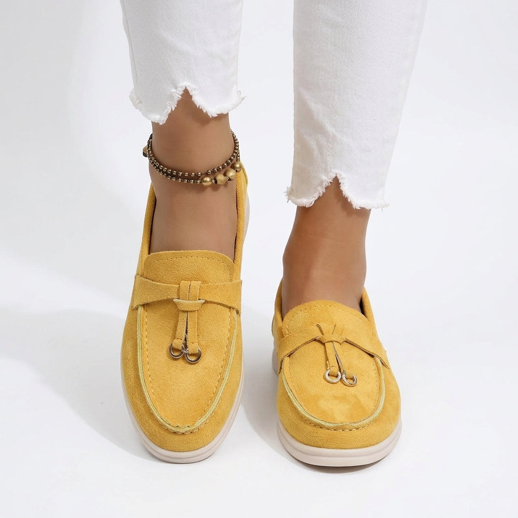 Beige Supportive Moccasins For Women