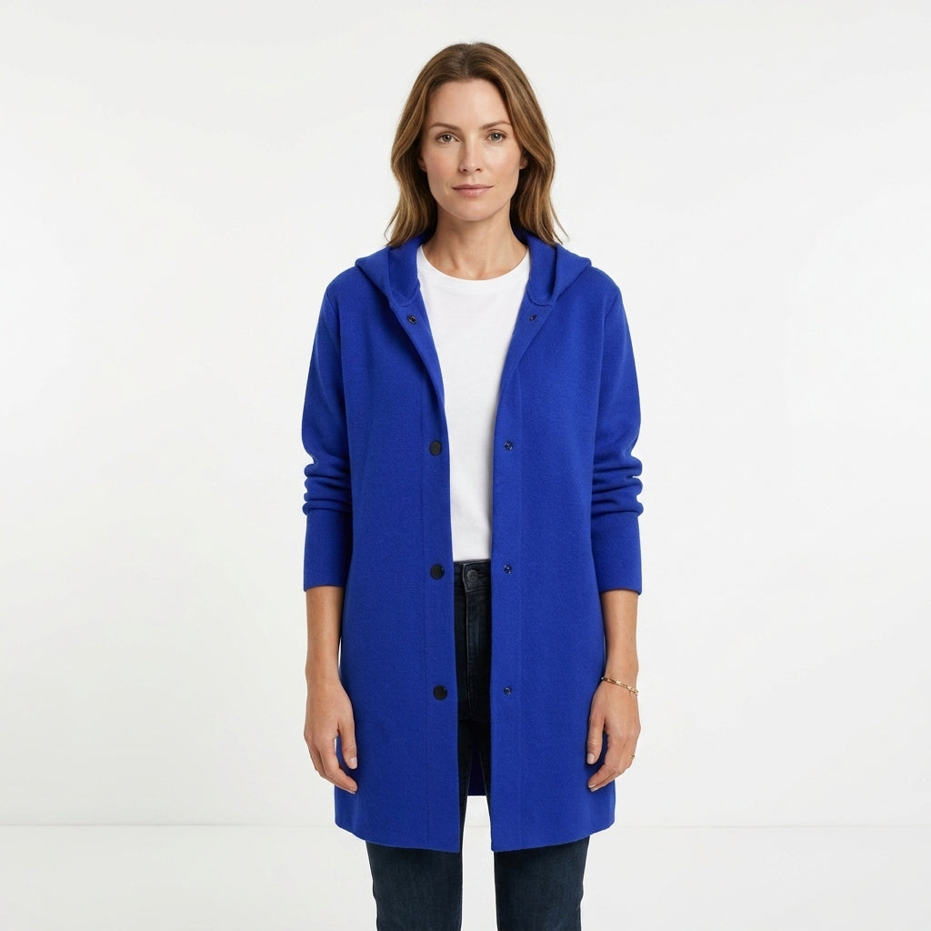 Belted Wool Blend Tailored Coat For Women