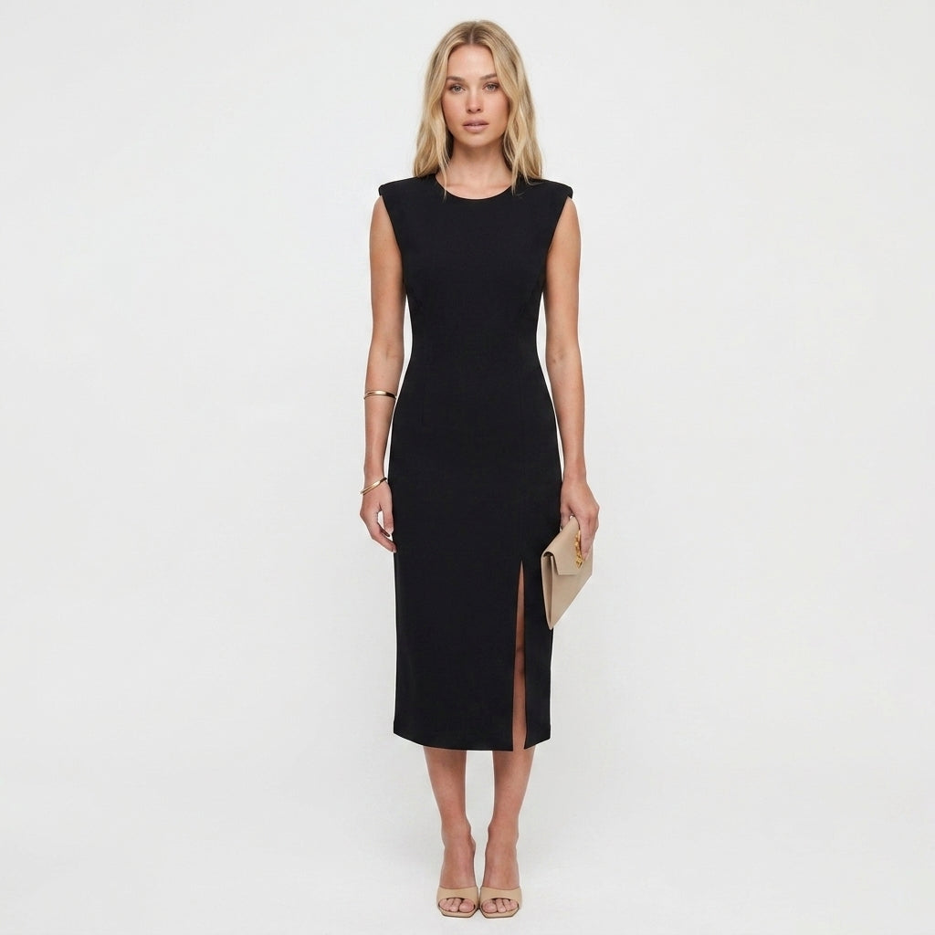 Sleeveless Tailored Midi Dress For Women