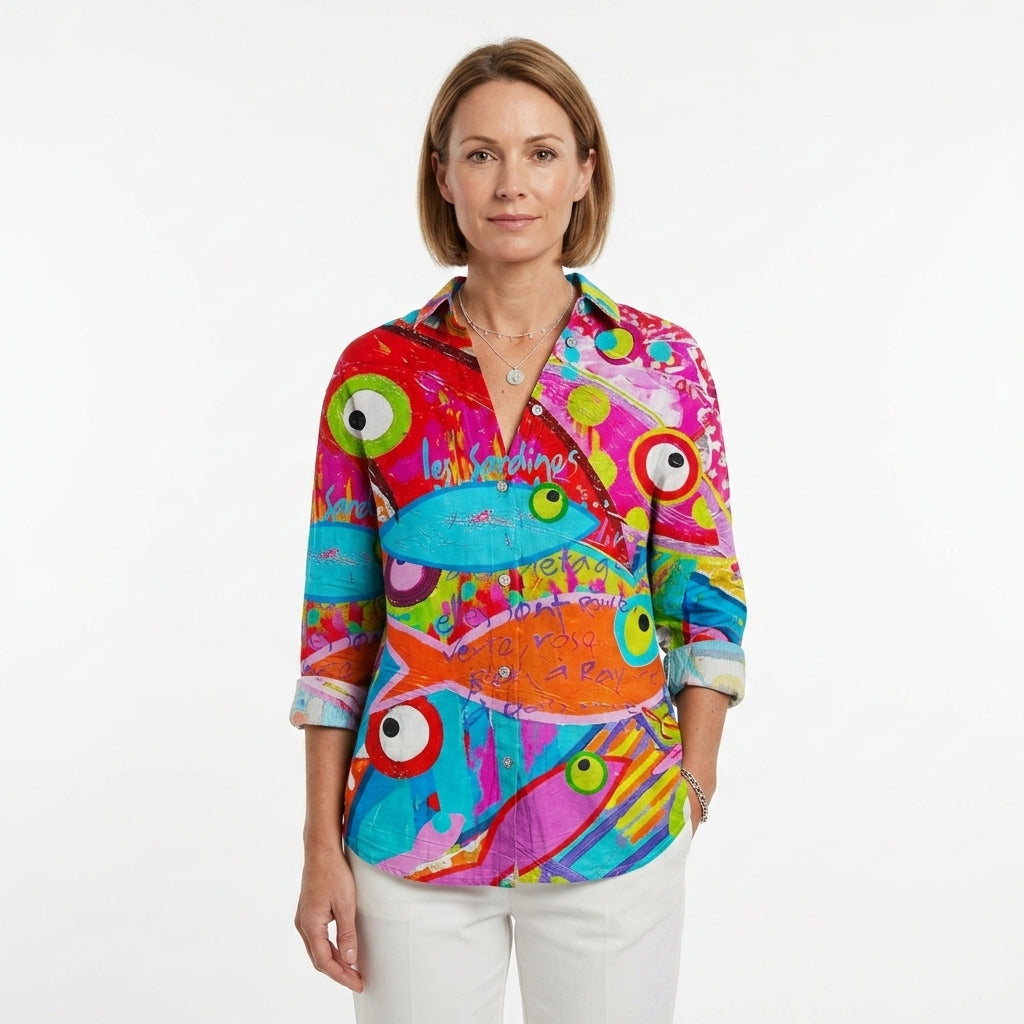 Long Sleeve Floral Blouse For Women