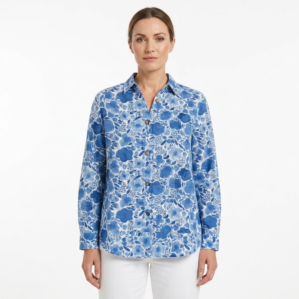 Long Sleeve Floral Blouse For Women