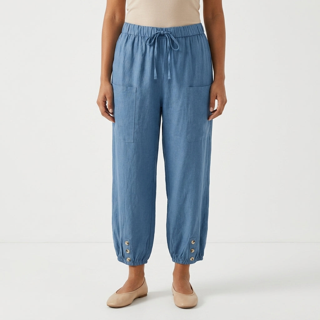 Relaxed Elastic Waist Pants For Women
