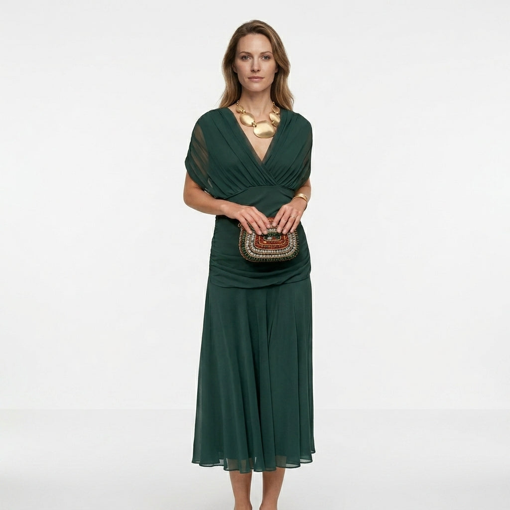 Floral V-Neck Maxi Dress For Women