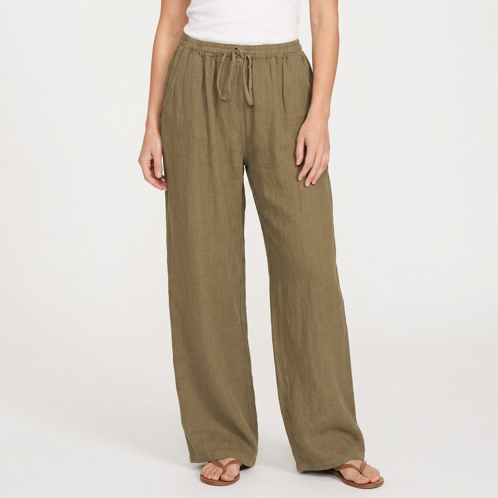 Lightweight Elastic Waist Summer Pants For Women