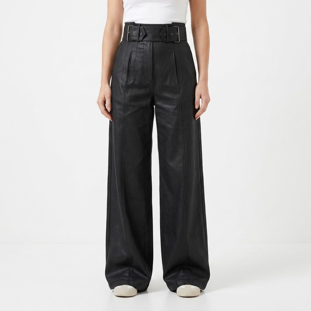 Tailored Wide Leg High Waist Pants For Women