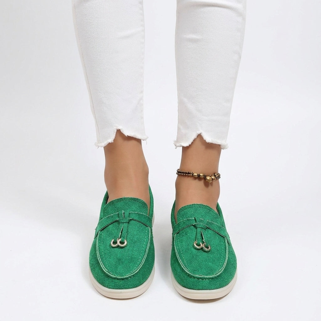 Beige Supportive Moccasins For Women