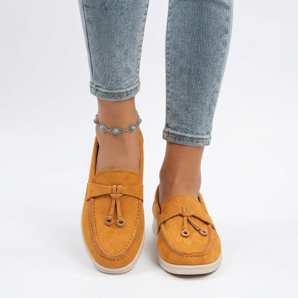 Beige Supportive Moccasins For Women