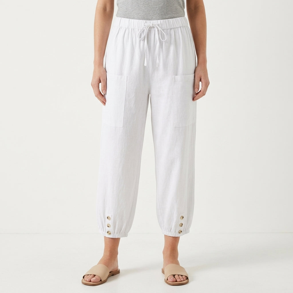 Relaxed Elastic Waist Pants For Women