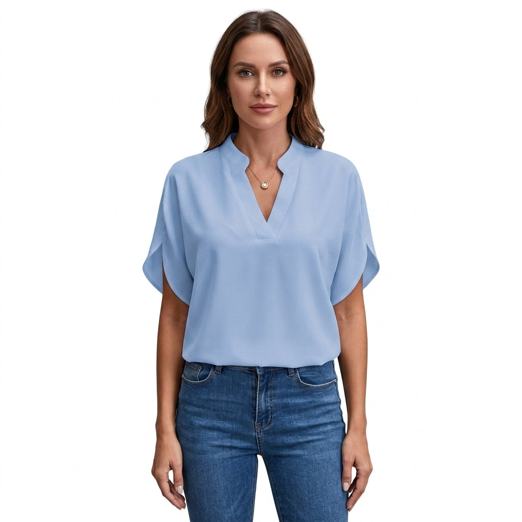 Loose V-Neck Shirt For Women
