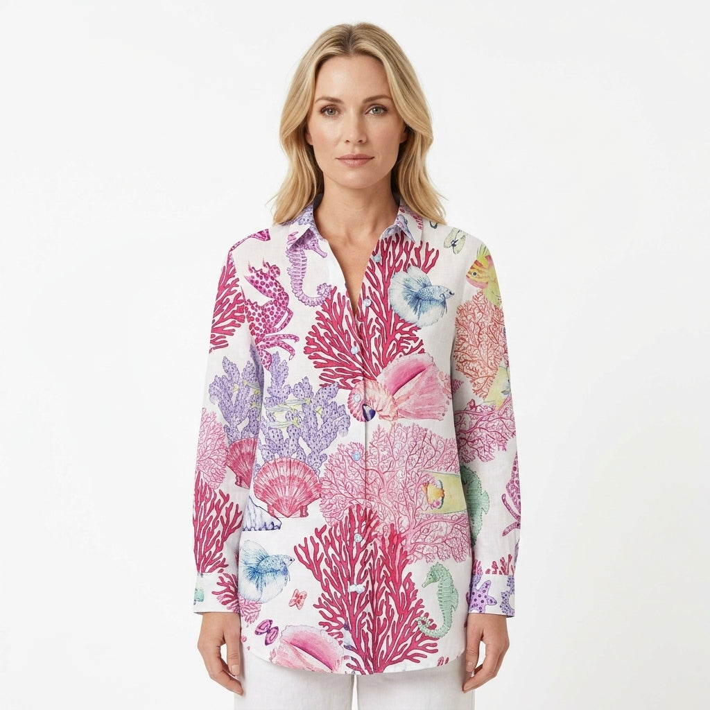 Long Sleeve Floral Blouse For Women
