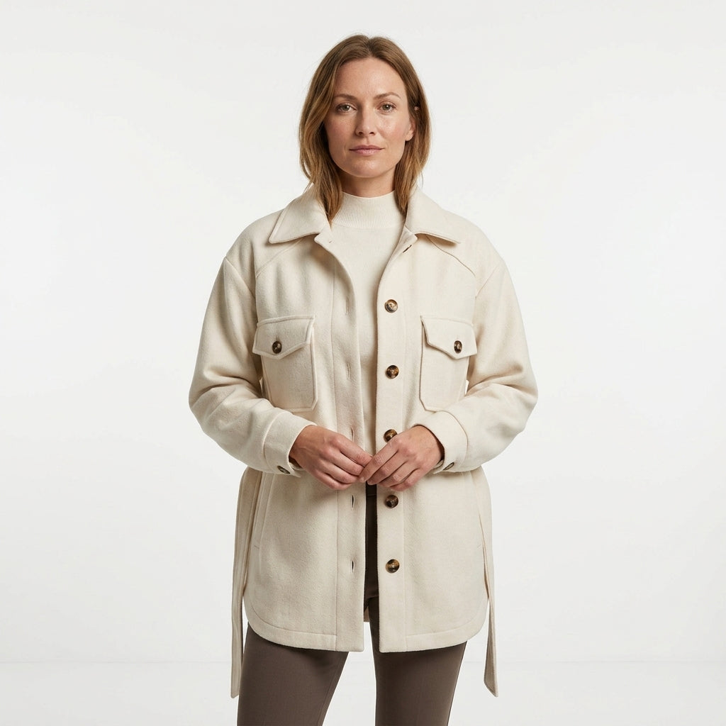 Long Button-Up Knit Coat For Women