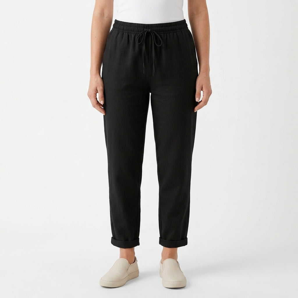 Relaxed Elastic Waist Pants For Women