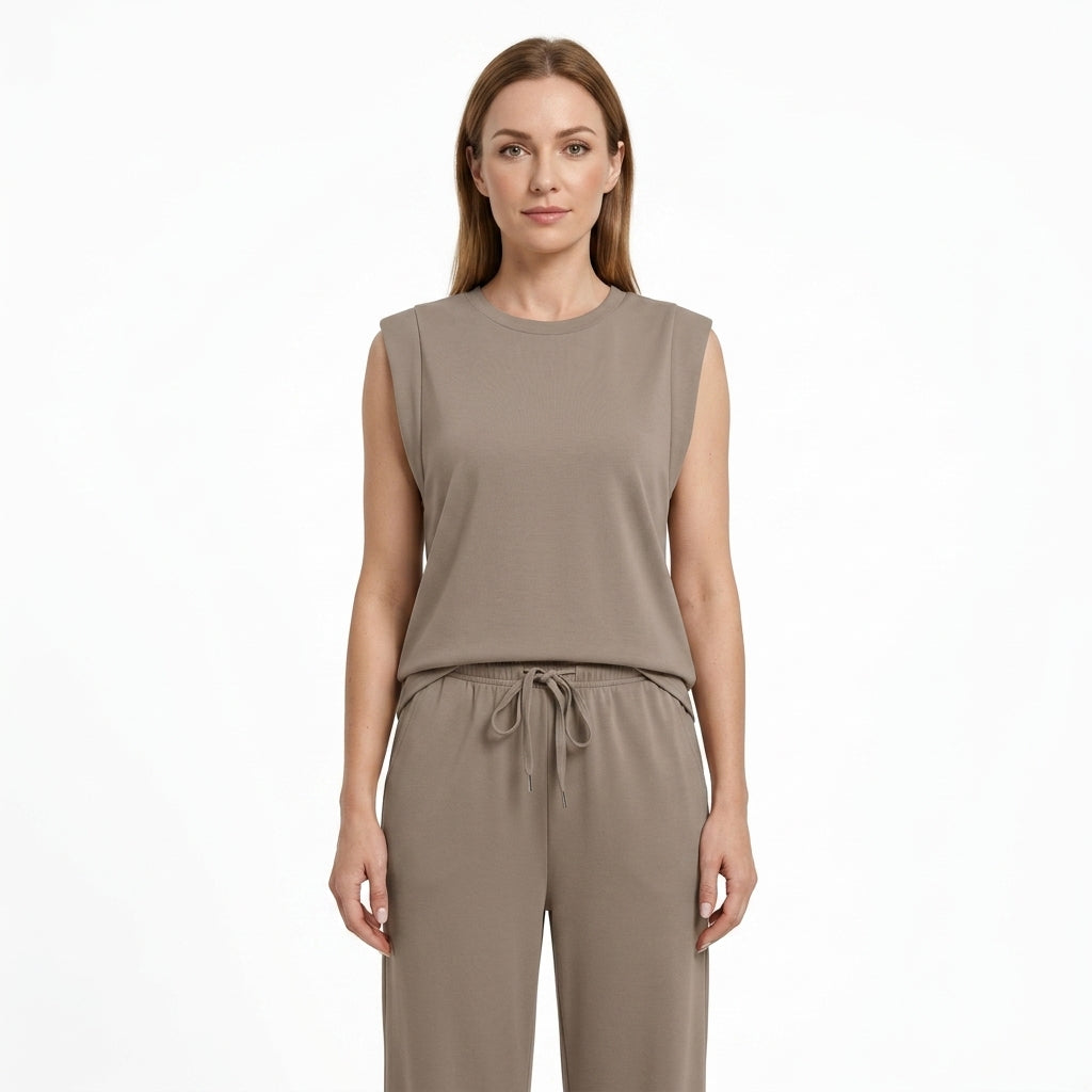 Relaxed Wide Leg Two-Piece Set For Women