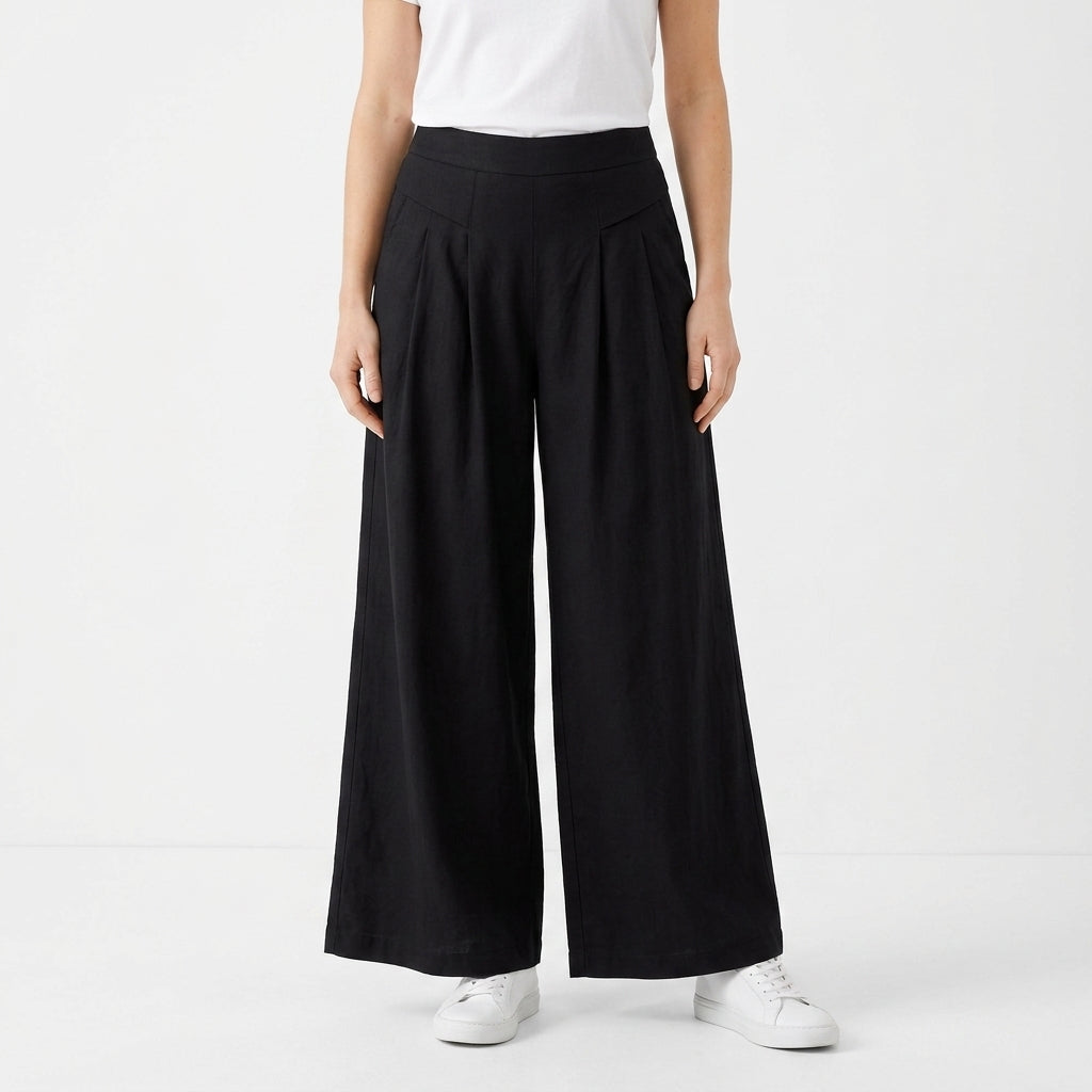 Vintage Wide Leg Cropped Pants For Women