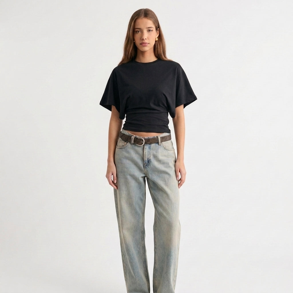 Cropped Wide Sleeve Top For Women