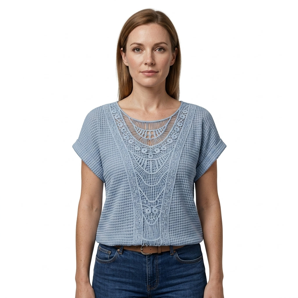 Lace Detail Ibiza Style Blouse For Women