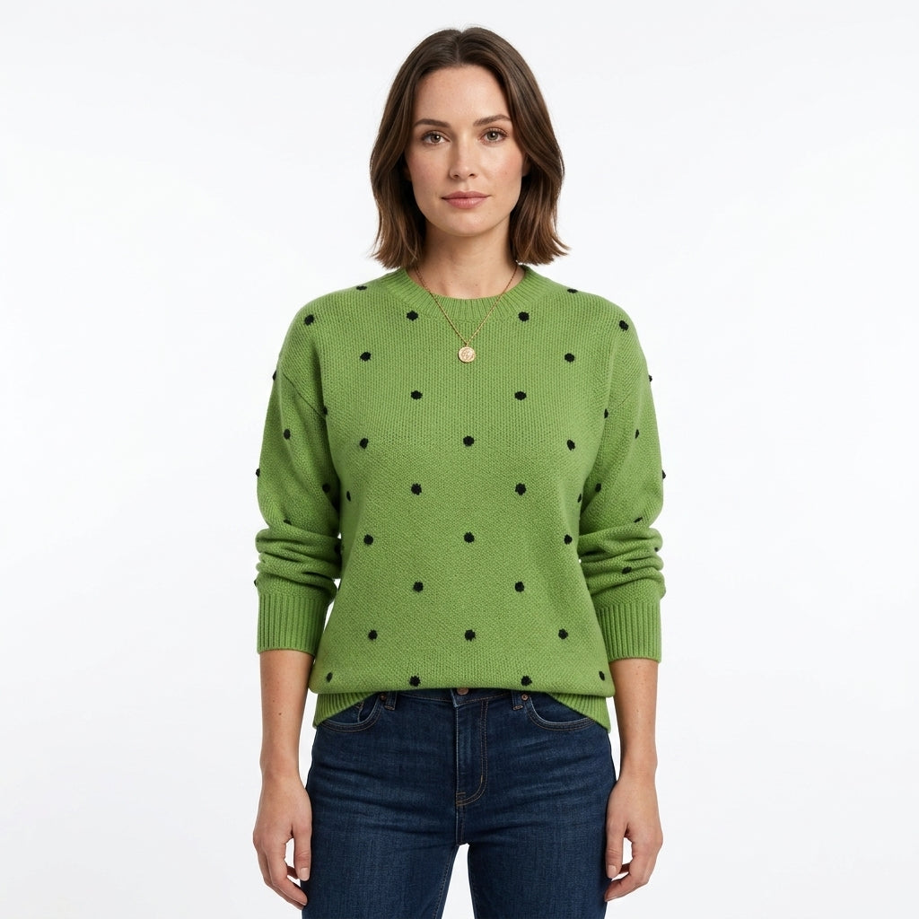 Elegant Polka Dot Casual Sweater For Women