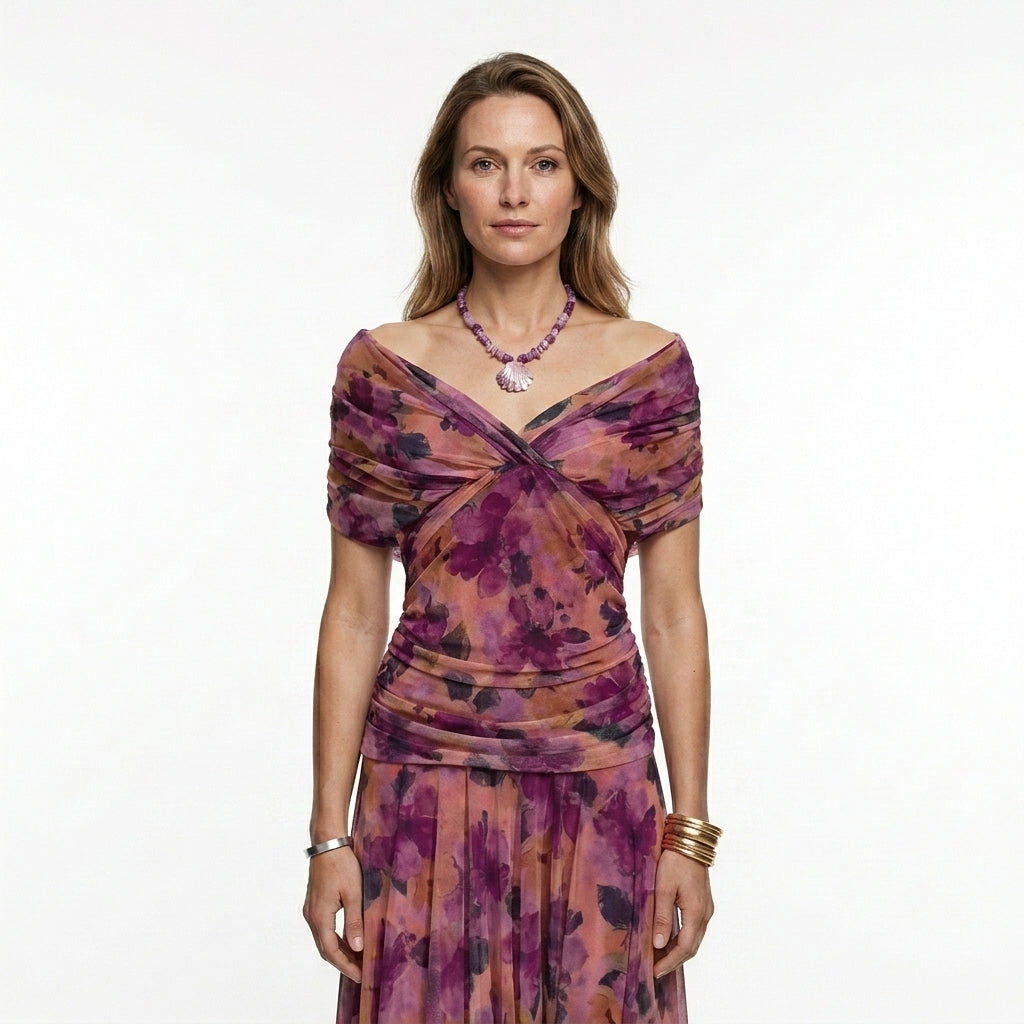 Floral V-Neck Maxi Dress For Women