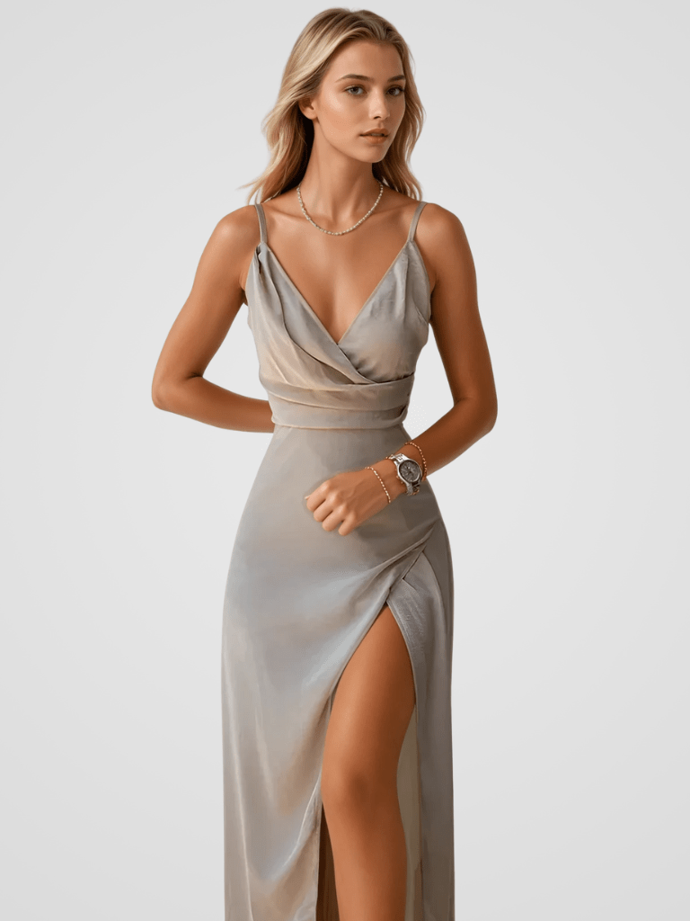 Aneta | Satynowa Sukienka - Kup online w Loafis