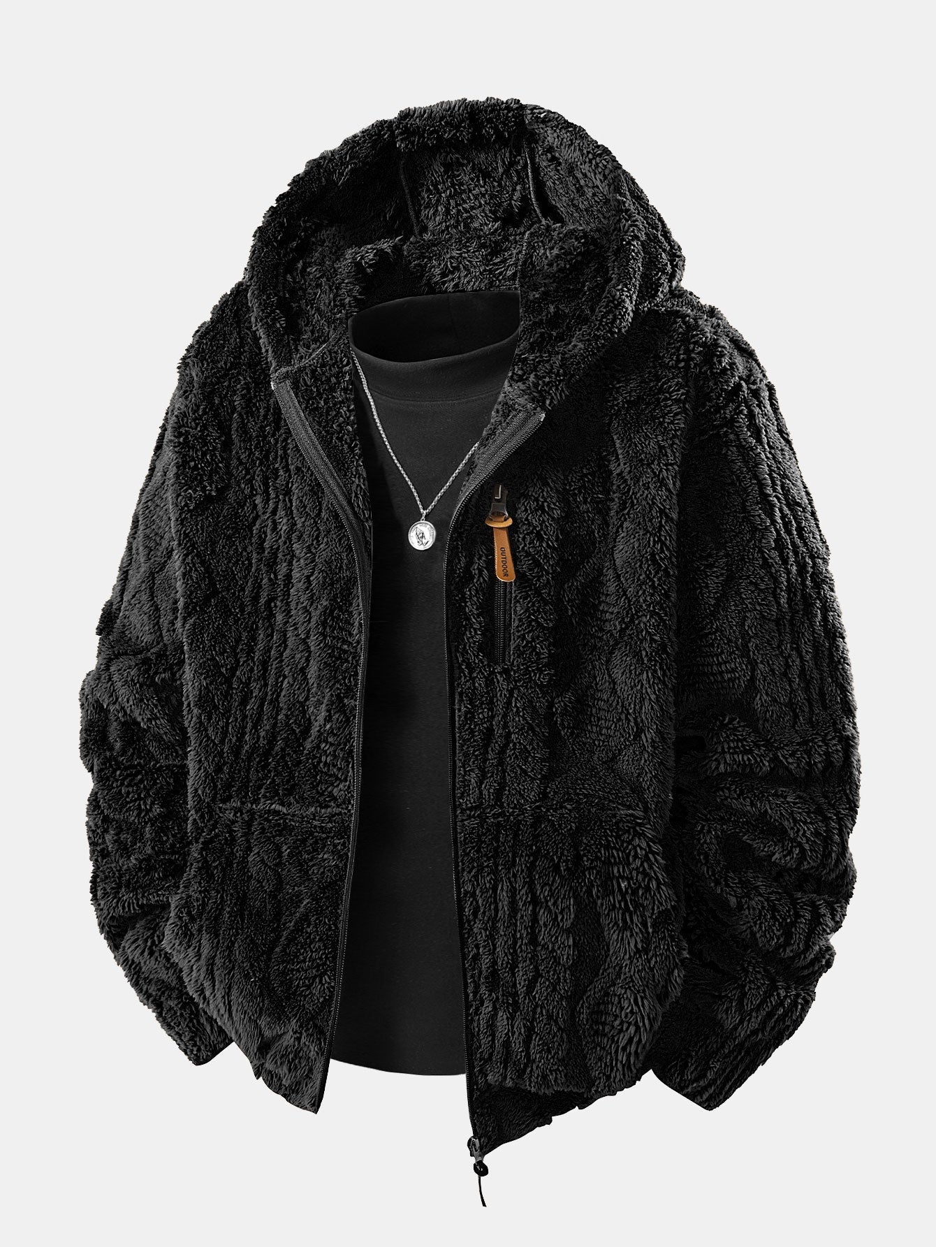 Bert | Geometric Jacquard Teddy Hoodie - Kup online w Zorah