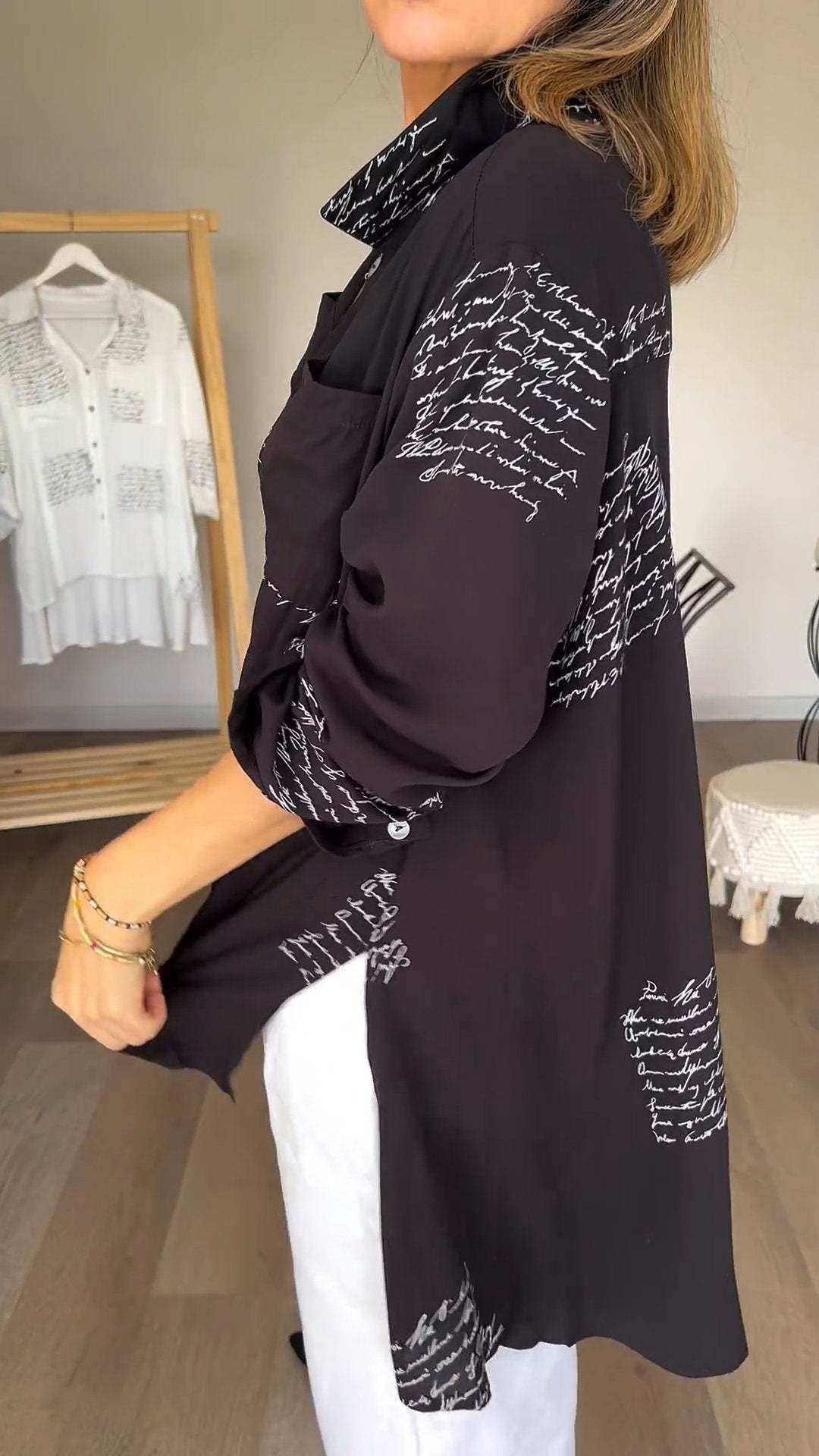 Callista | Koszula Z Guzikami w Ręcznym Piśmie - Kup online w Loafis