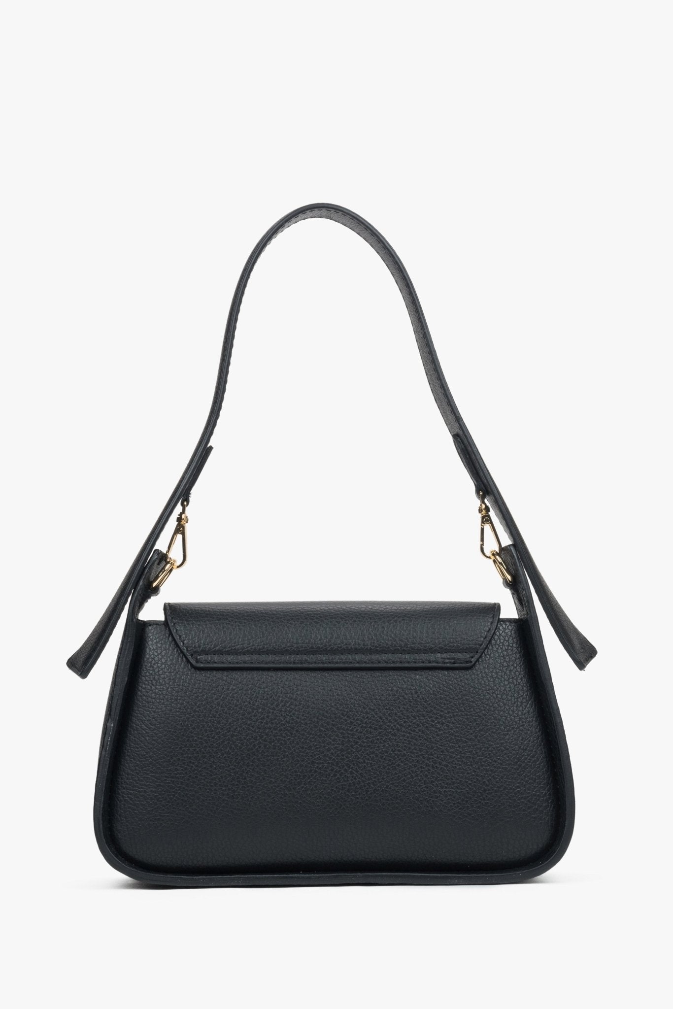 Czarna torebka damska na ramię z włoskiej skóry naturalnej Premium Estro ER00116348 - Kup online w Zorah