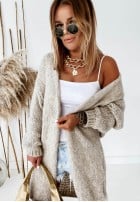 Długi dzianinowy kardigan Bueno szary - Kup online w Zorah