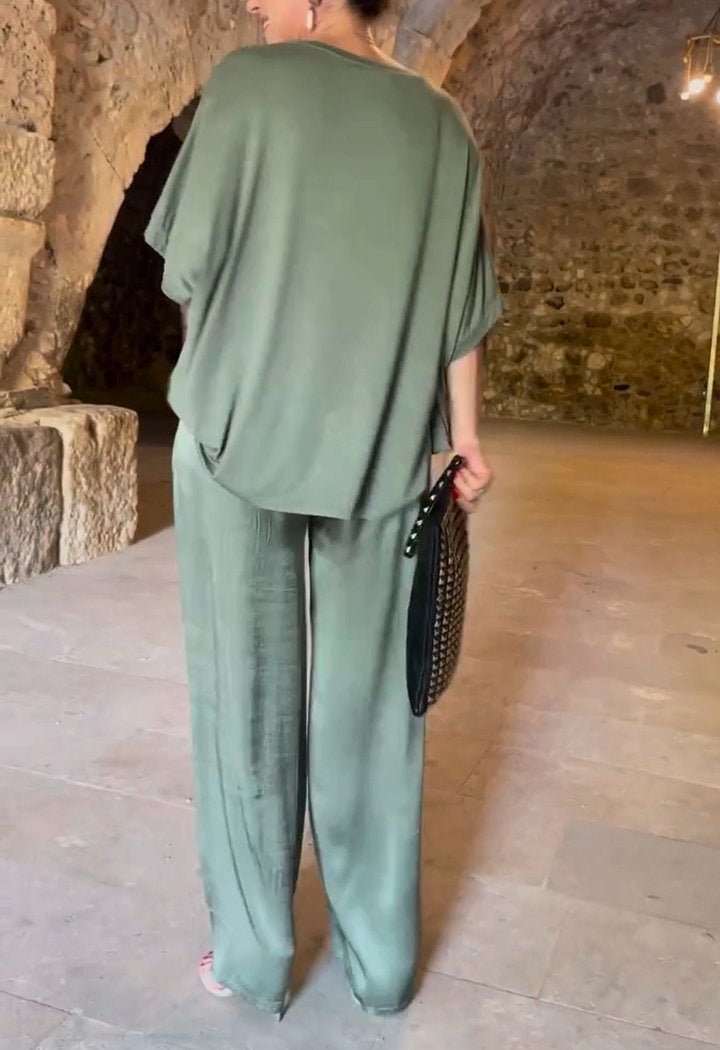 Elena | Casual dwuczęściowy zestaw z okrągłym dekoltem - Kup online w Loafis