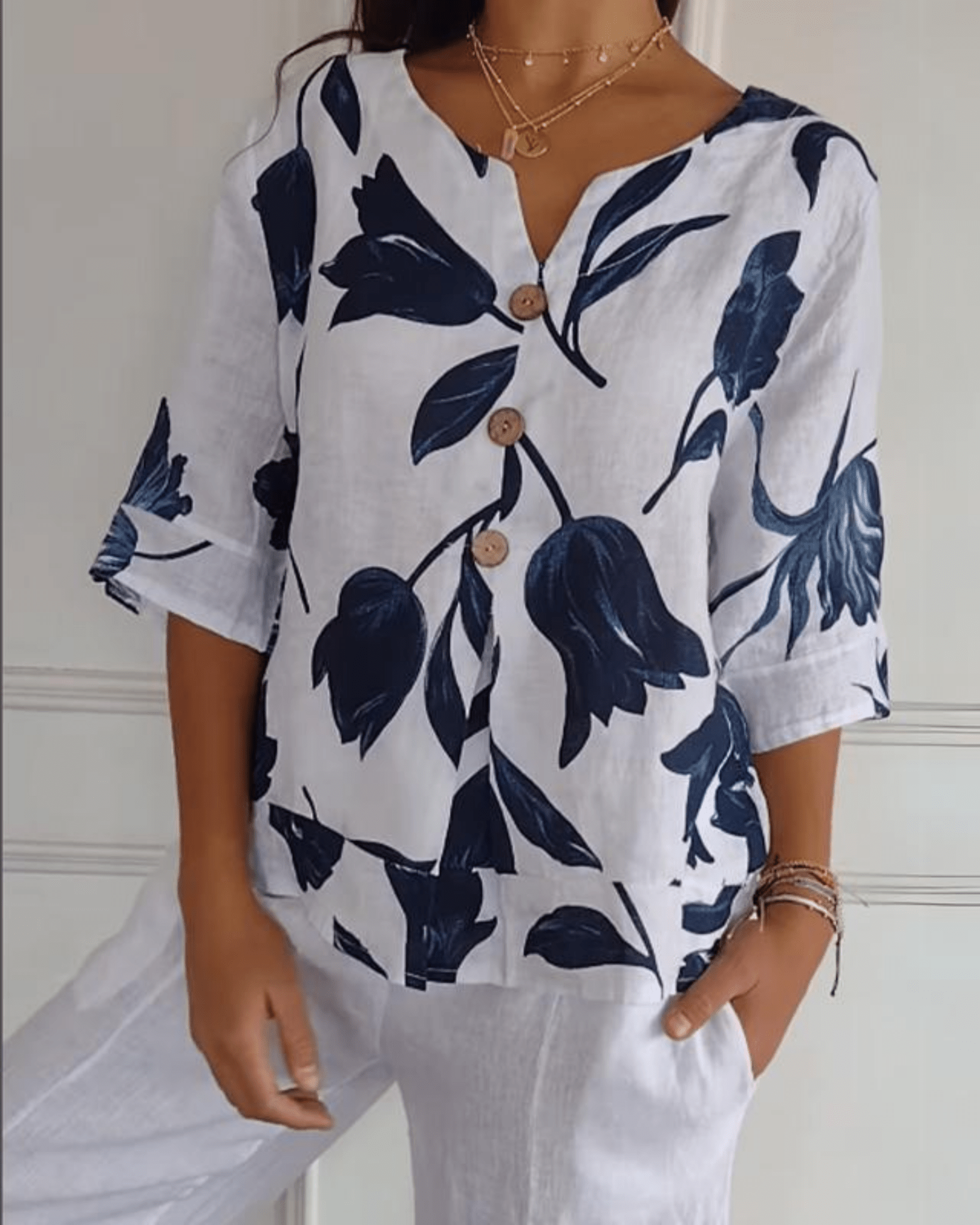 Elisa | Luźna Koszula Kwiatowa - Kup online w Loafis