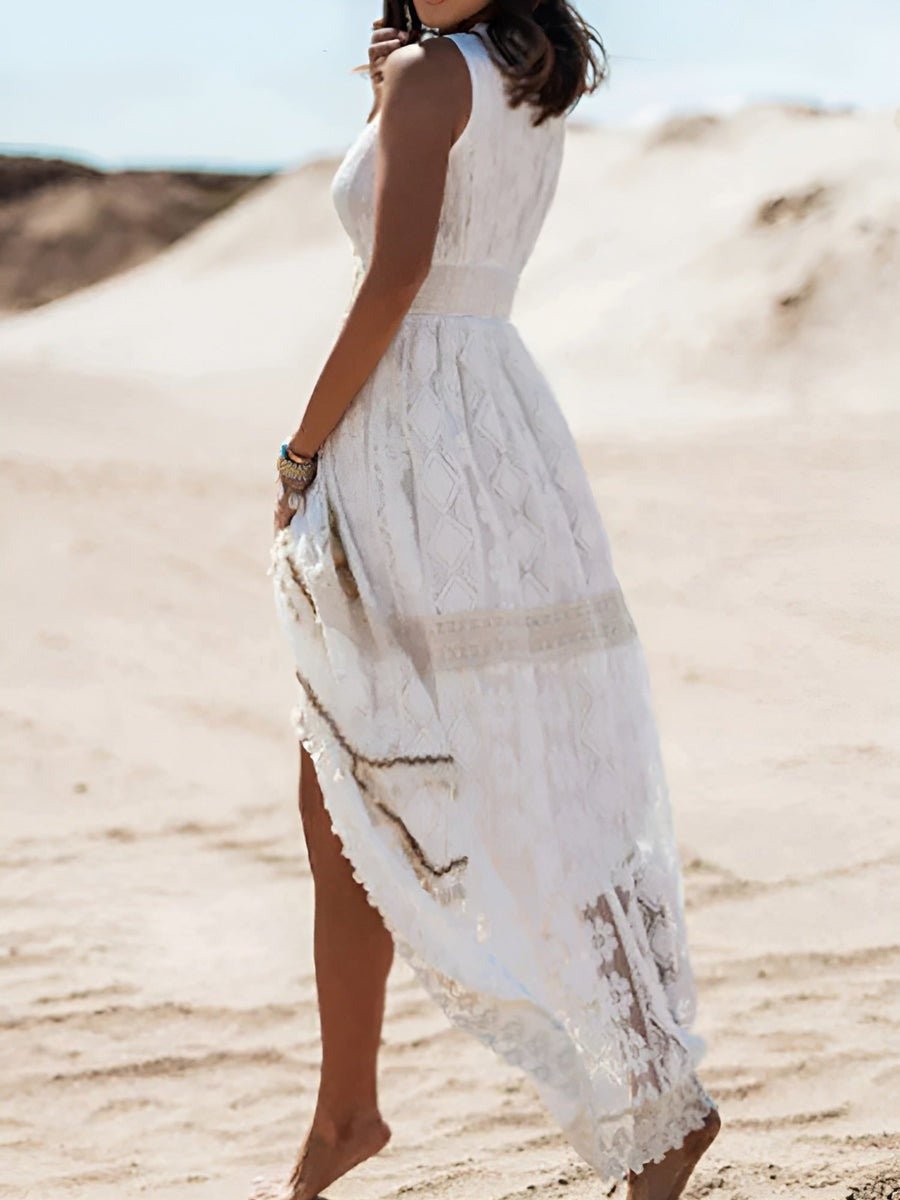 Ewelina | Romantyczna koronkowa suknia maxi na słoneczne wypady - Kup online w Loafis