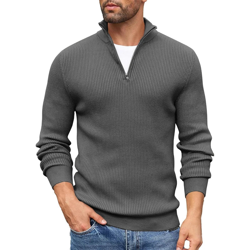 Luca | Ribbed Half - Zip Sweater - Kup online w Zorah