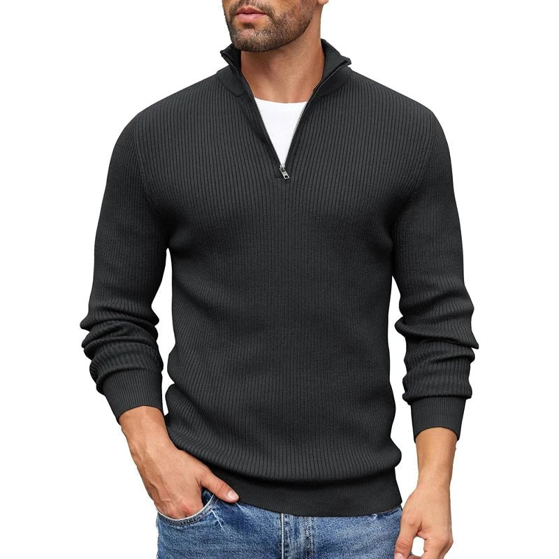 Luca | Ribbed Half - Zip Sweater - Kup online w Zorah