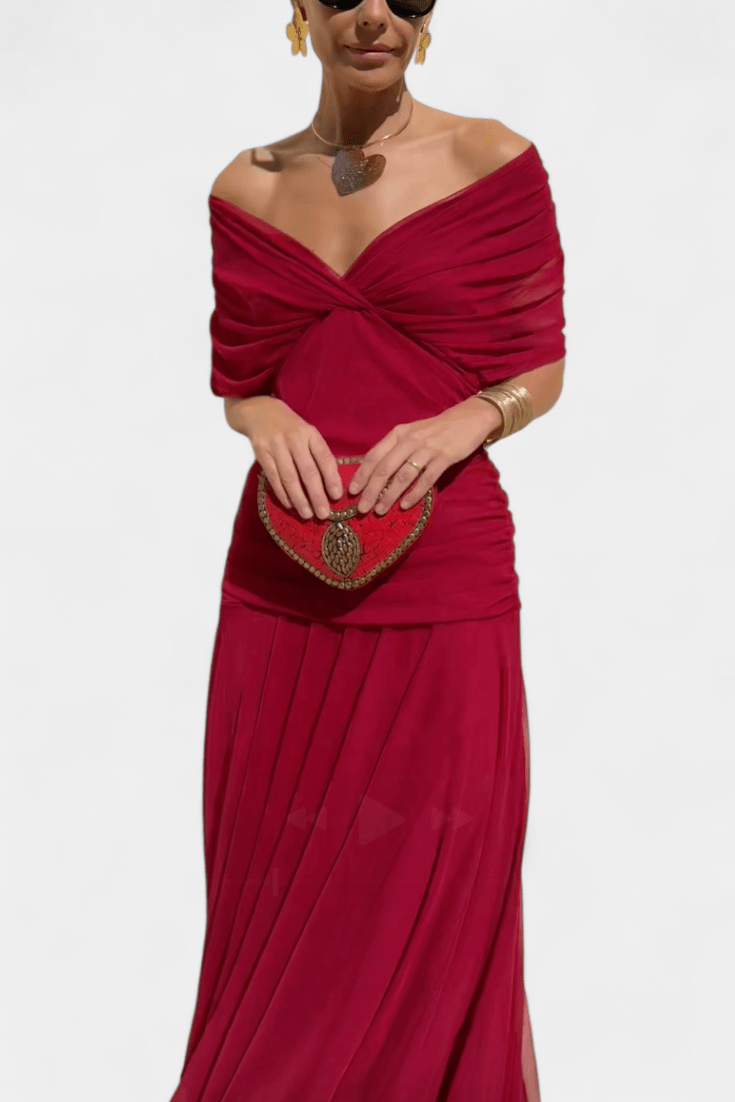 Magda™ | Floral Maxi Dress with V - Neck - Kup online w Zorah