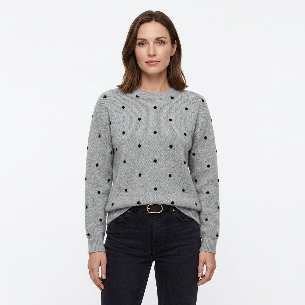 Elegant Polka Dot Casual Sweater For Women