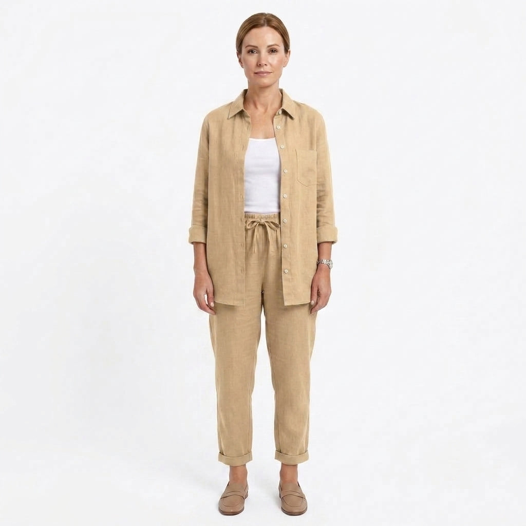 Long Sleeve Top And Pants Set For Women