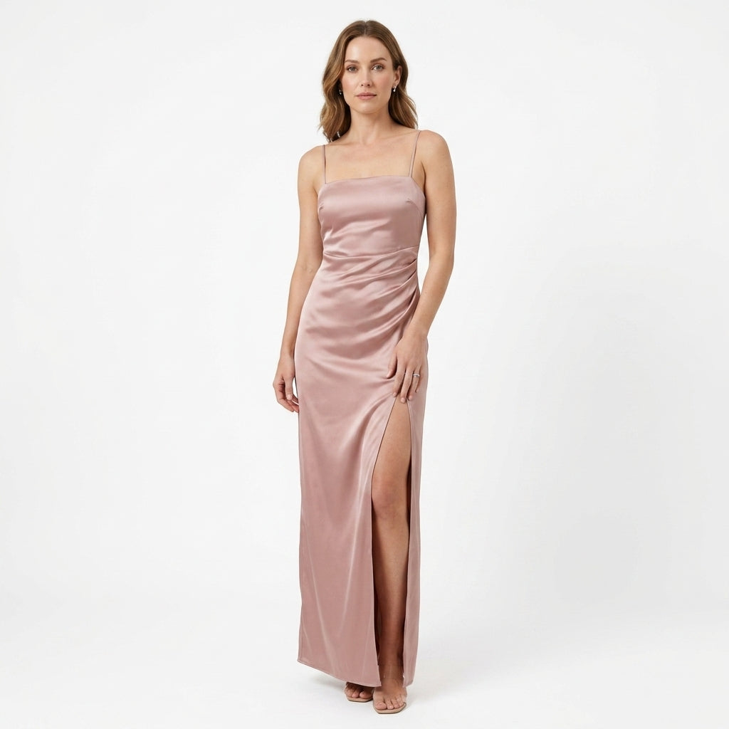 Copper Square Neck Maxi Dress For Women