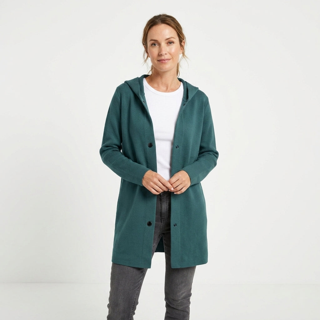 Belted Wool Blend Tailored Coat For Women