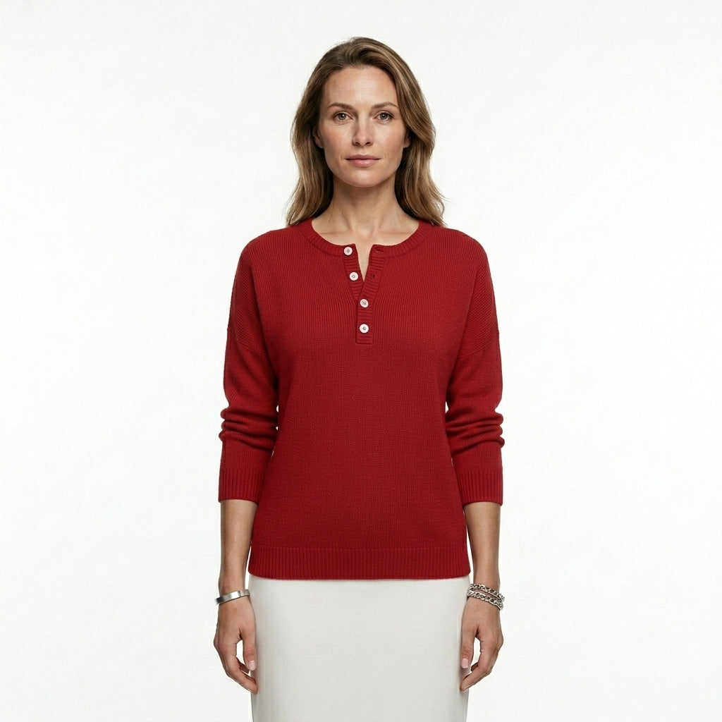 Relaxed Button Front Sweatshirt For Women