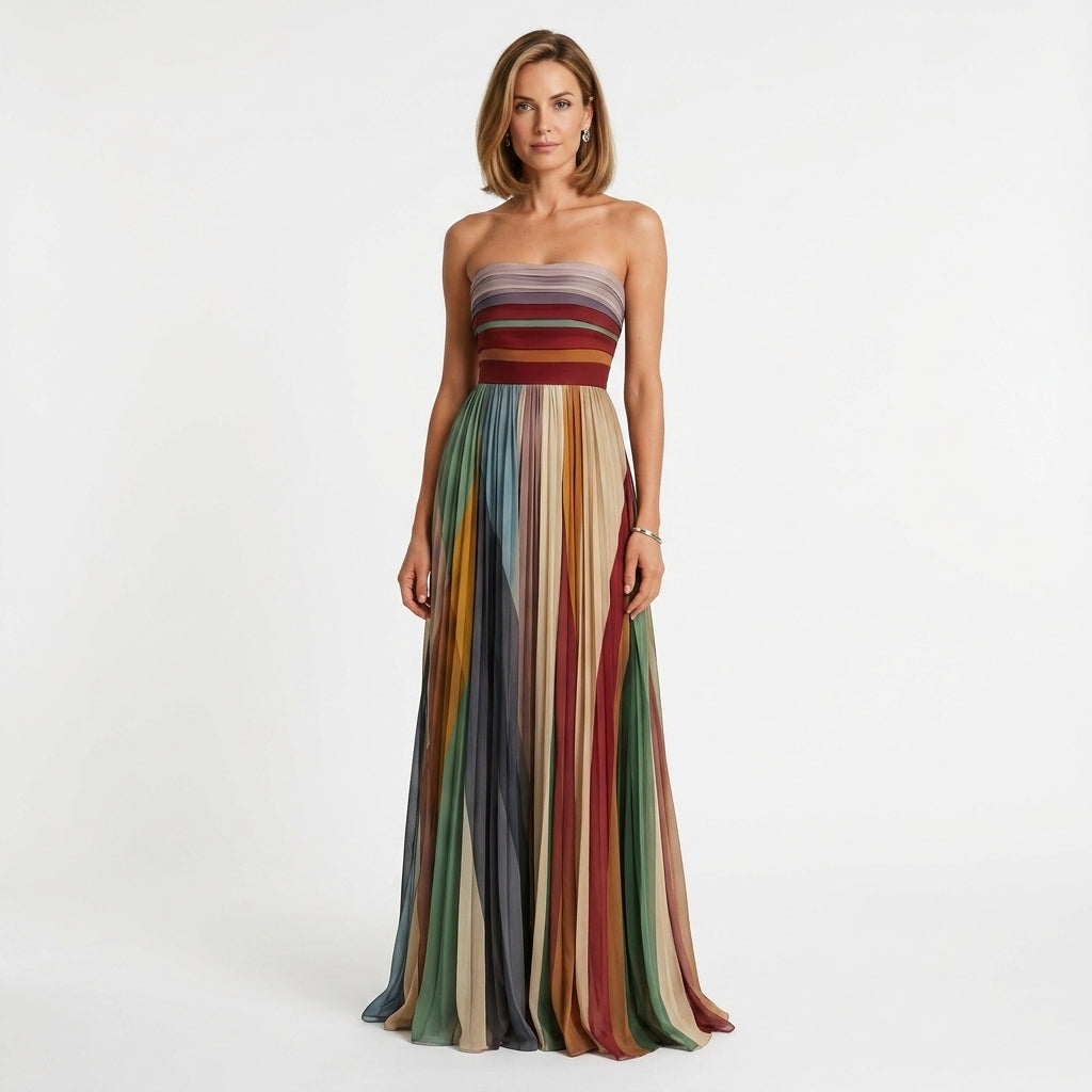 Colourful Sleeveless Maxi Dress For Women