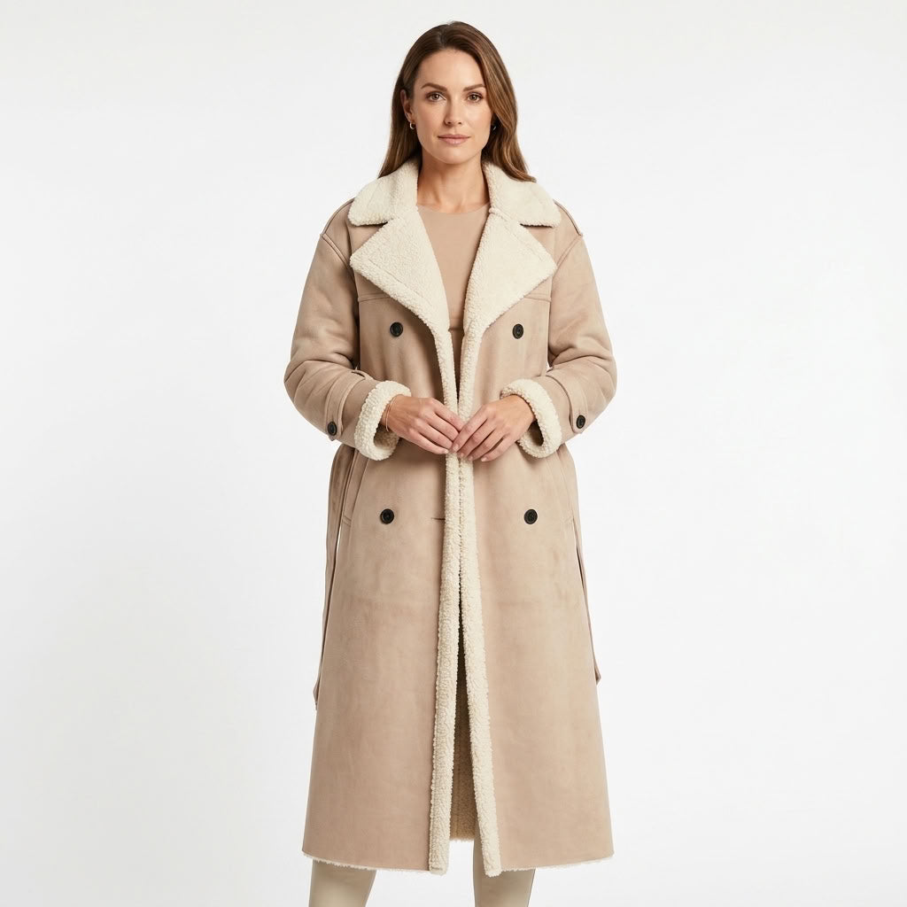 Shearling Wool Blend Button Vest For Women