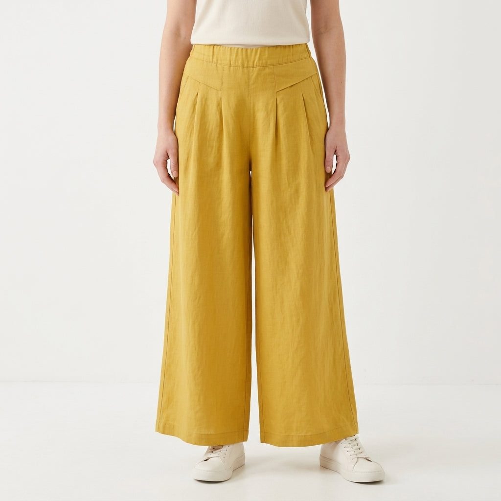Vintage Wide Leg Cropped Pants For Women