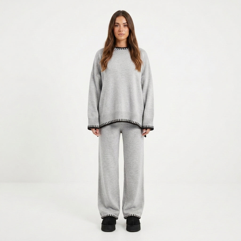 Knitted Top And Pants Set For Women