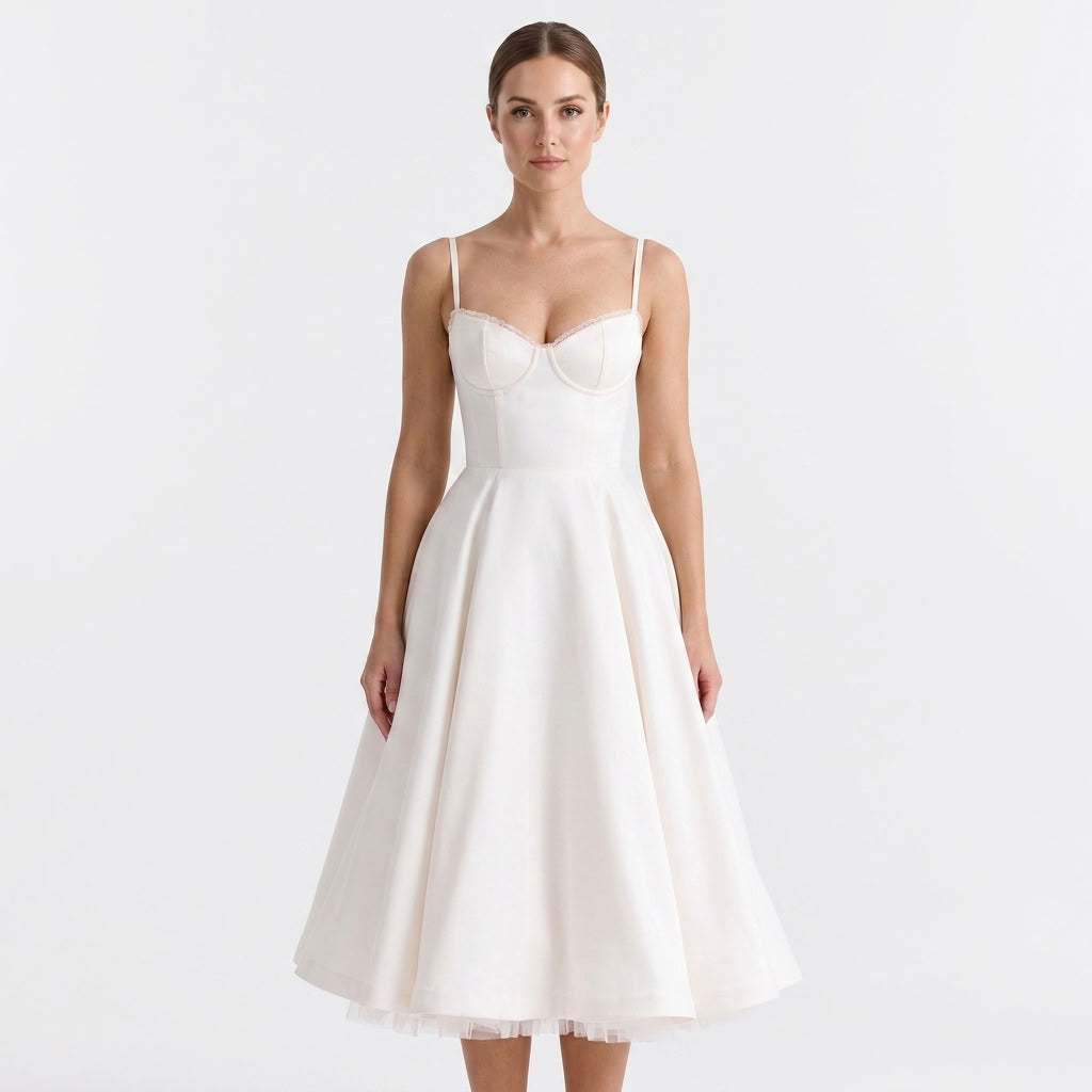 Stretch Day Dress With Hidden Pockets For Women
