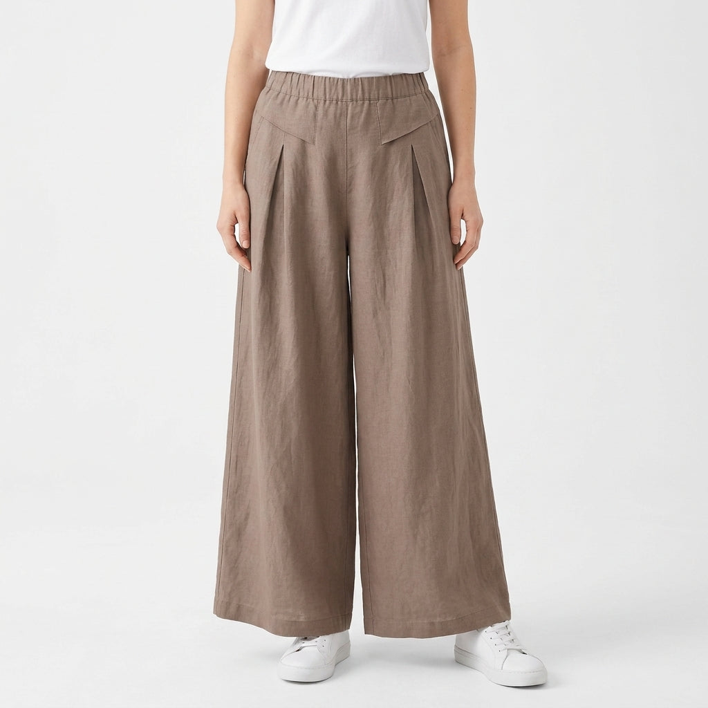 Vintage Wide Leg Cropped Pants For Women