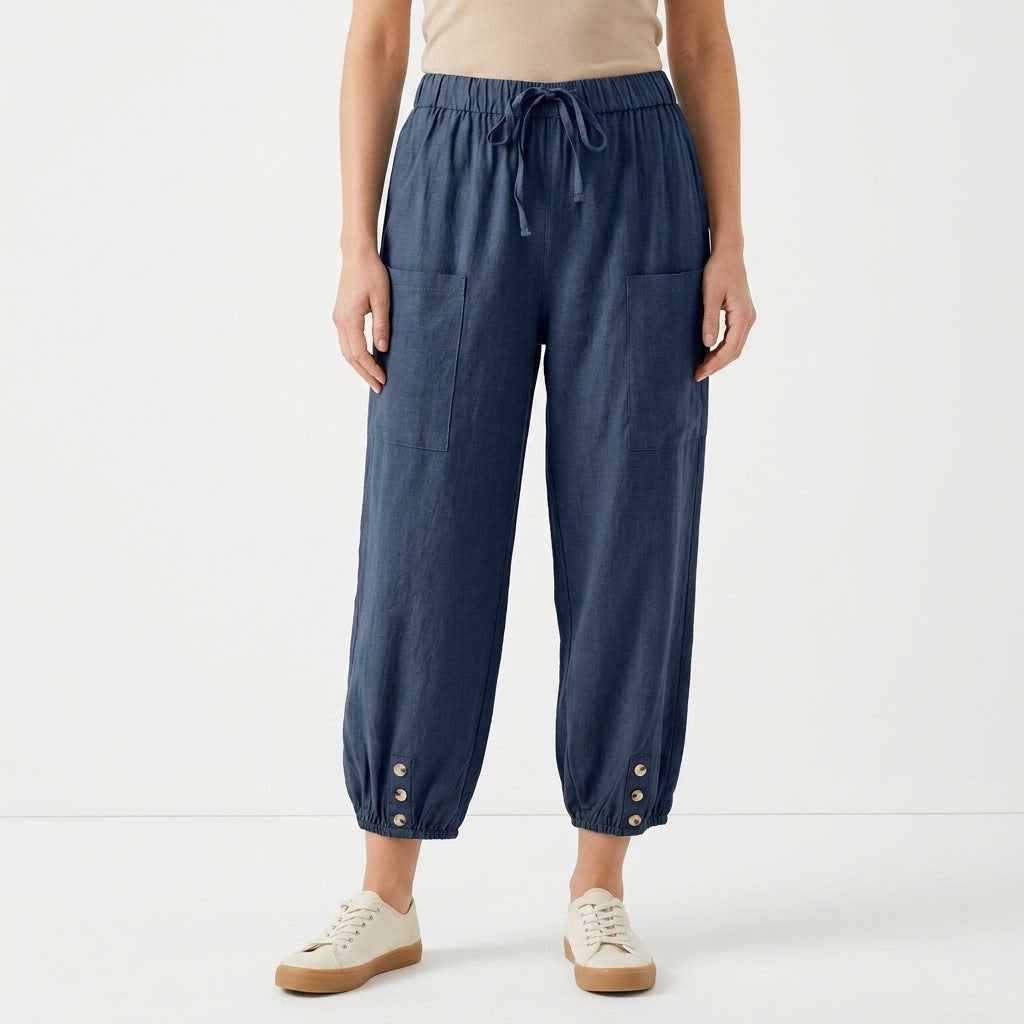 Relaxed Elastic Waist Pants For Women