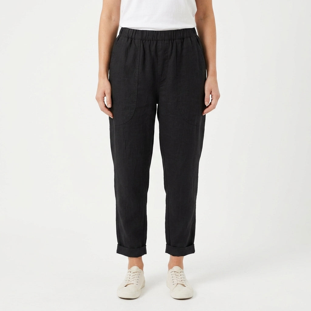Relaxed Wide Leg Pocket Pants For Women