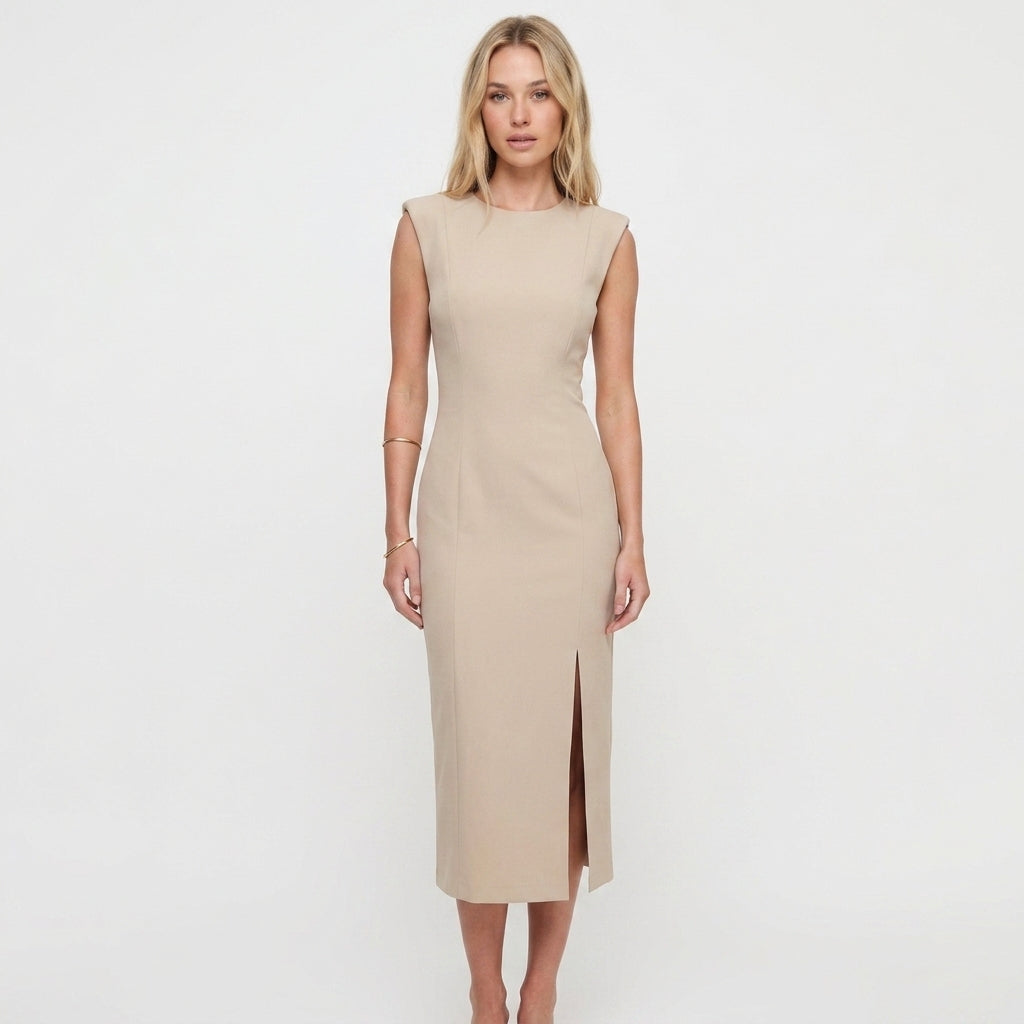 Sleeveless Tailored Midi Dress For Women