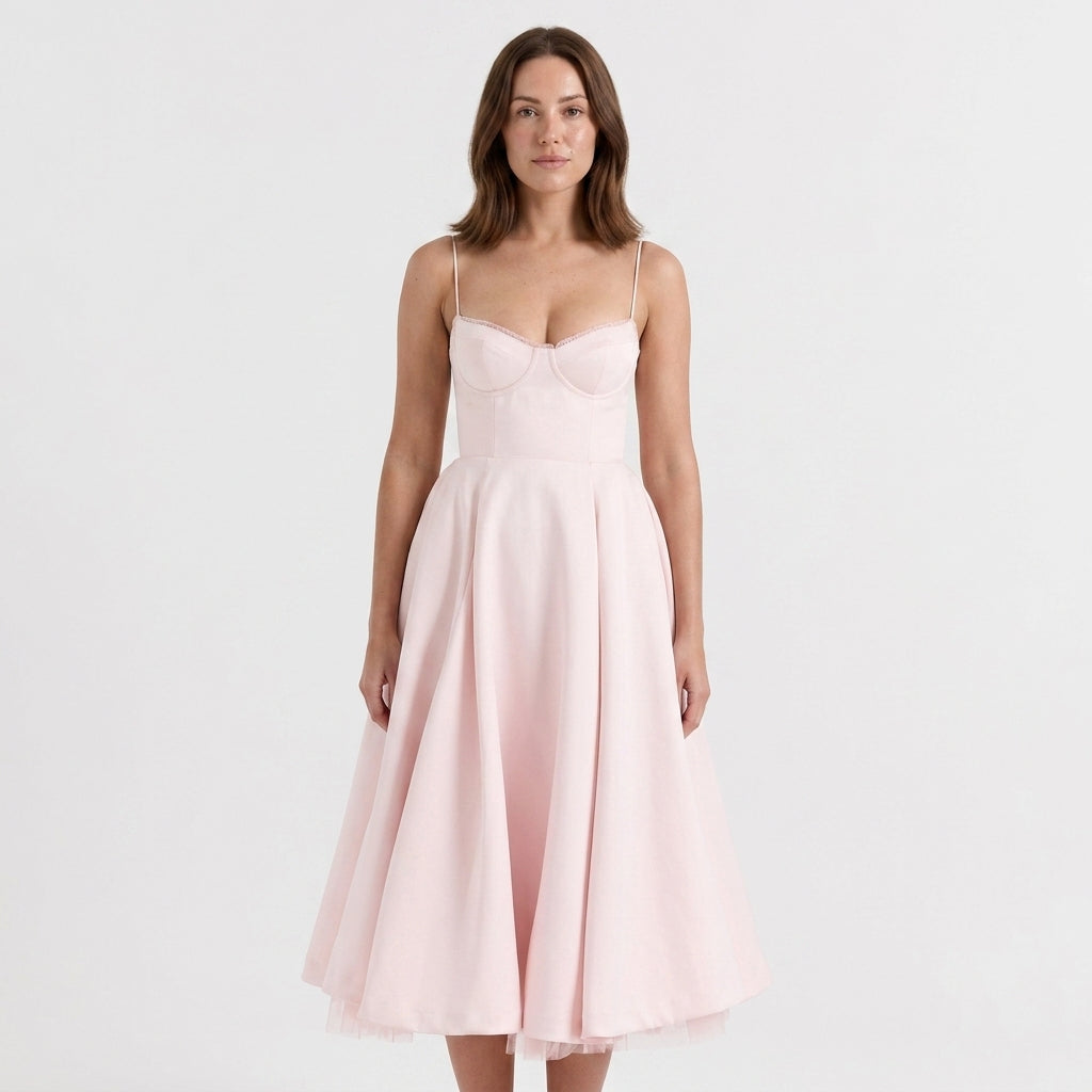 Stretch Day Dress With Hidden Pockets For Women