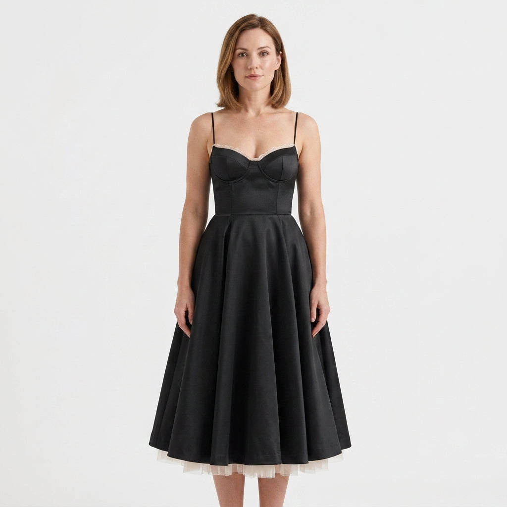 Stretch Day Dress With Hidden Pockets For Women
